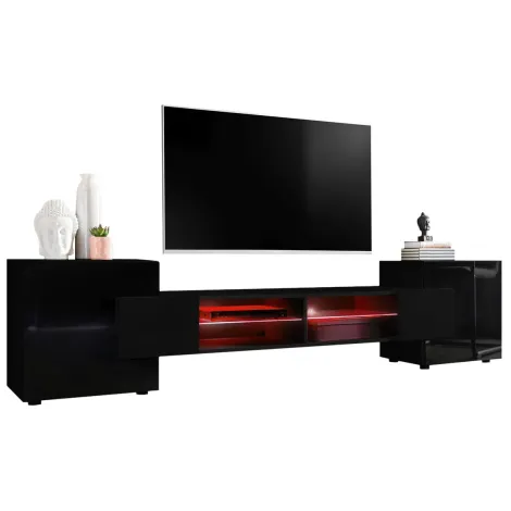 TV-Schrank Merano, Schwarz/Schwarz - 6